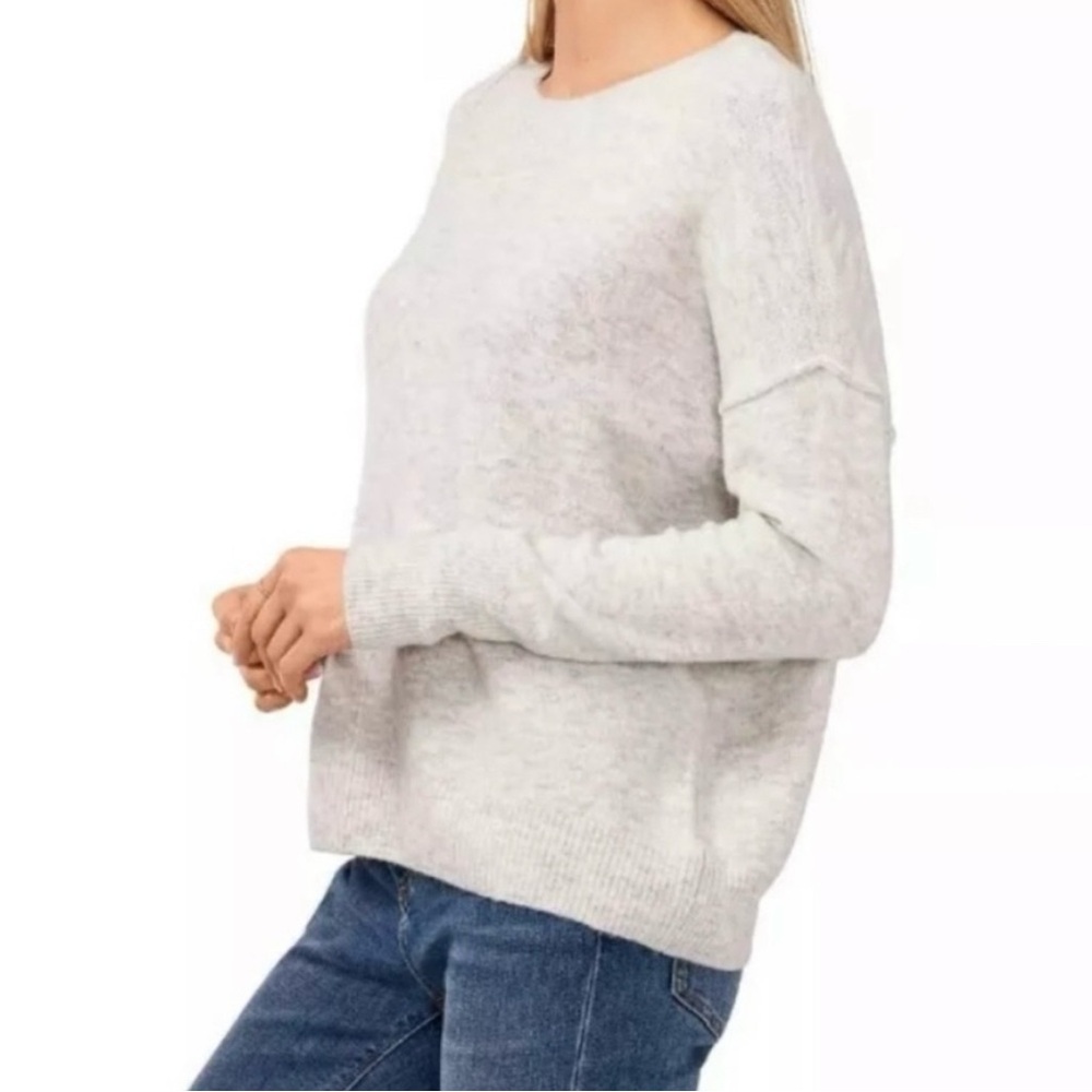 Vince Camuto Center Seam Cozy Light Gray Sweater